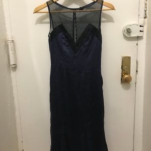 🍂SALE🍂Silk Midnight Blue Bebe Dress